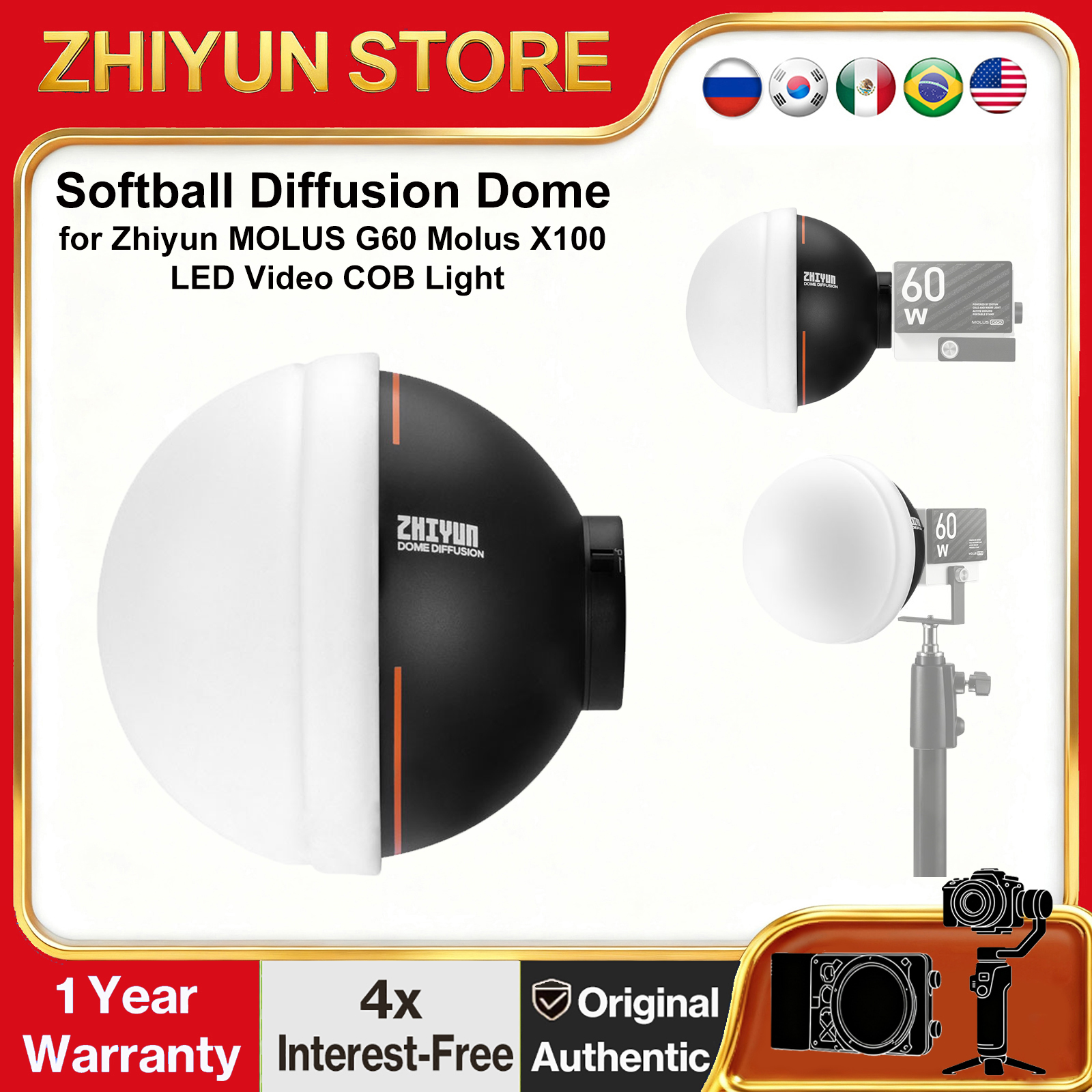 Pop Up Flash Diffuser - ZHIYUN Softball Diffusion Dome for ZHIYUN
