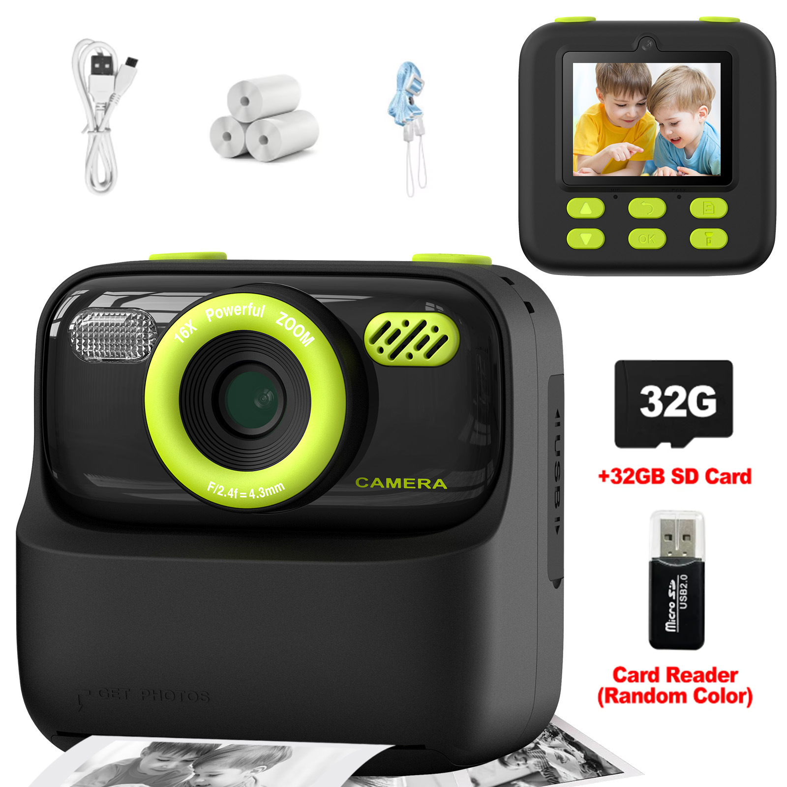 Photography Unit - Kids Instant Print Camera 32GB 1080P