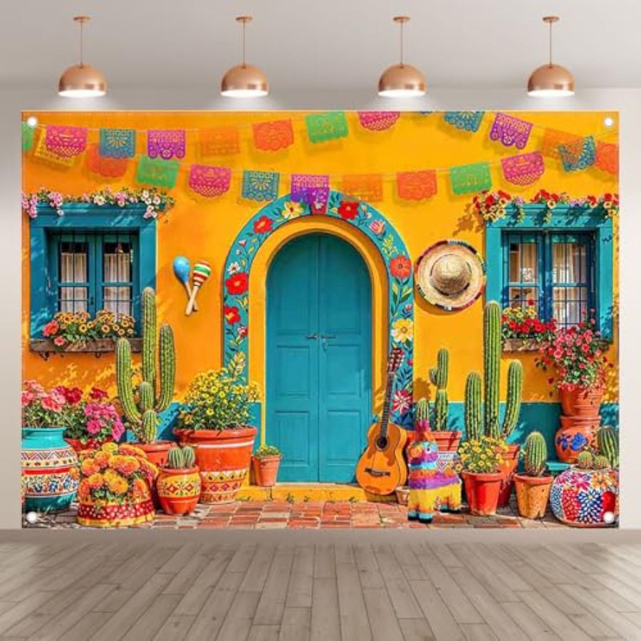 Fabric 7x5ft Mexican Fiesta Ph - Photography Yellow avis et prix