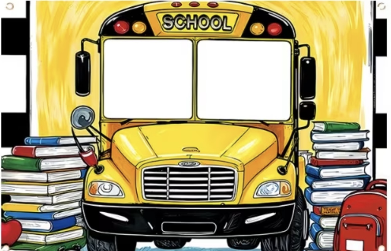 Yellow School Bus Selfie Frame - Photography Yellow avis et prix