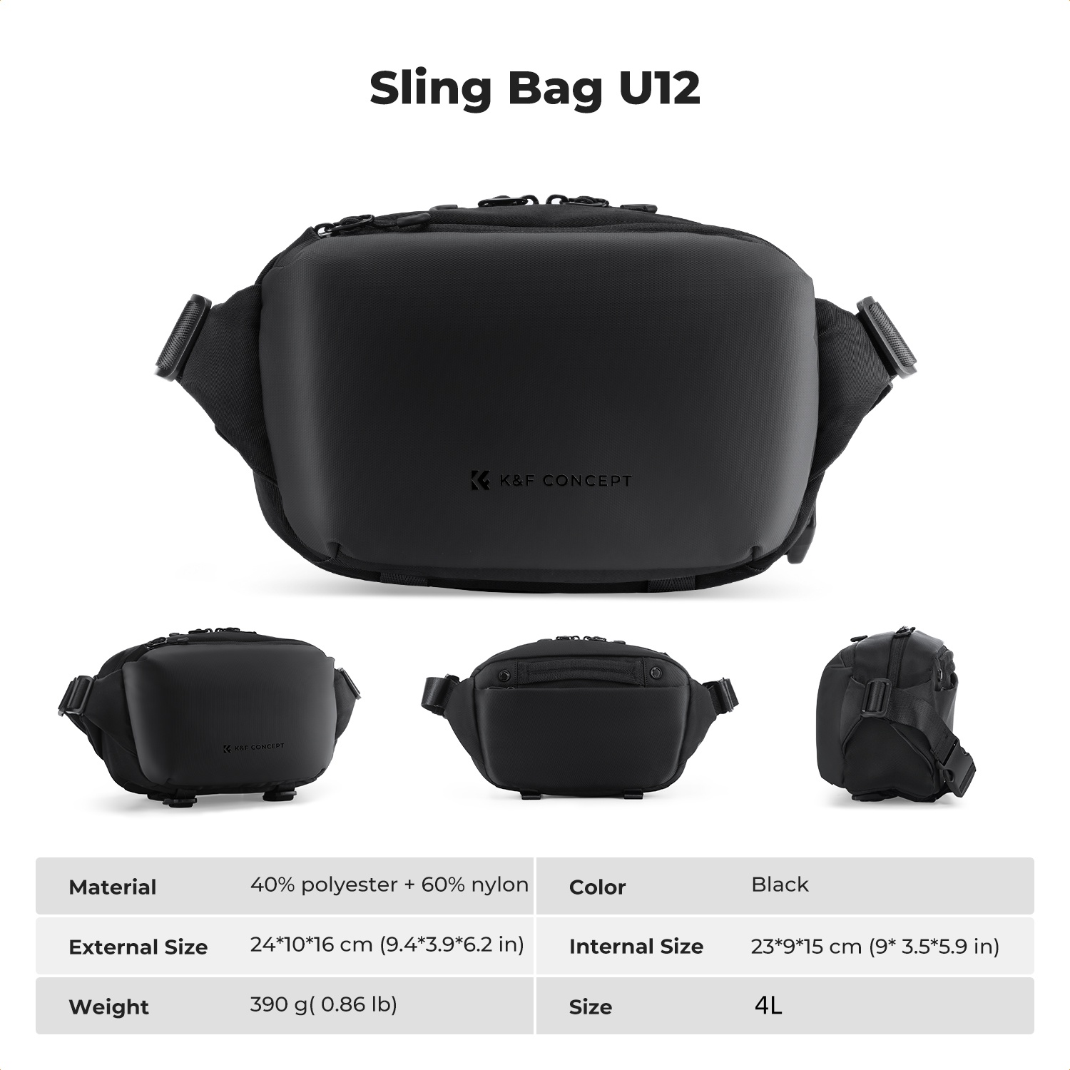 K&F CONCEPT 4L Camera Sling Ba - Lens Case Pouch avis et prix