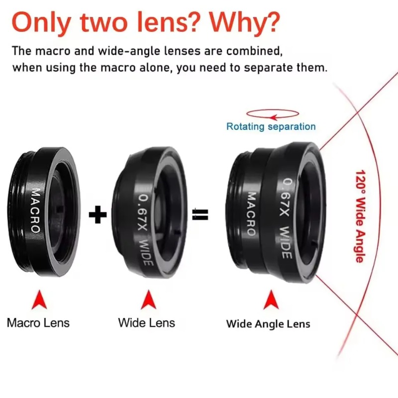External Phone Lens Kit Wide A - Photography High Angle avis et prix