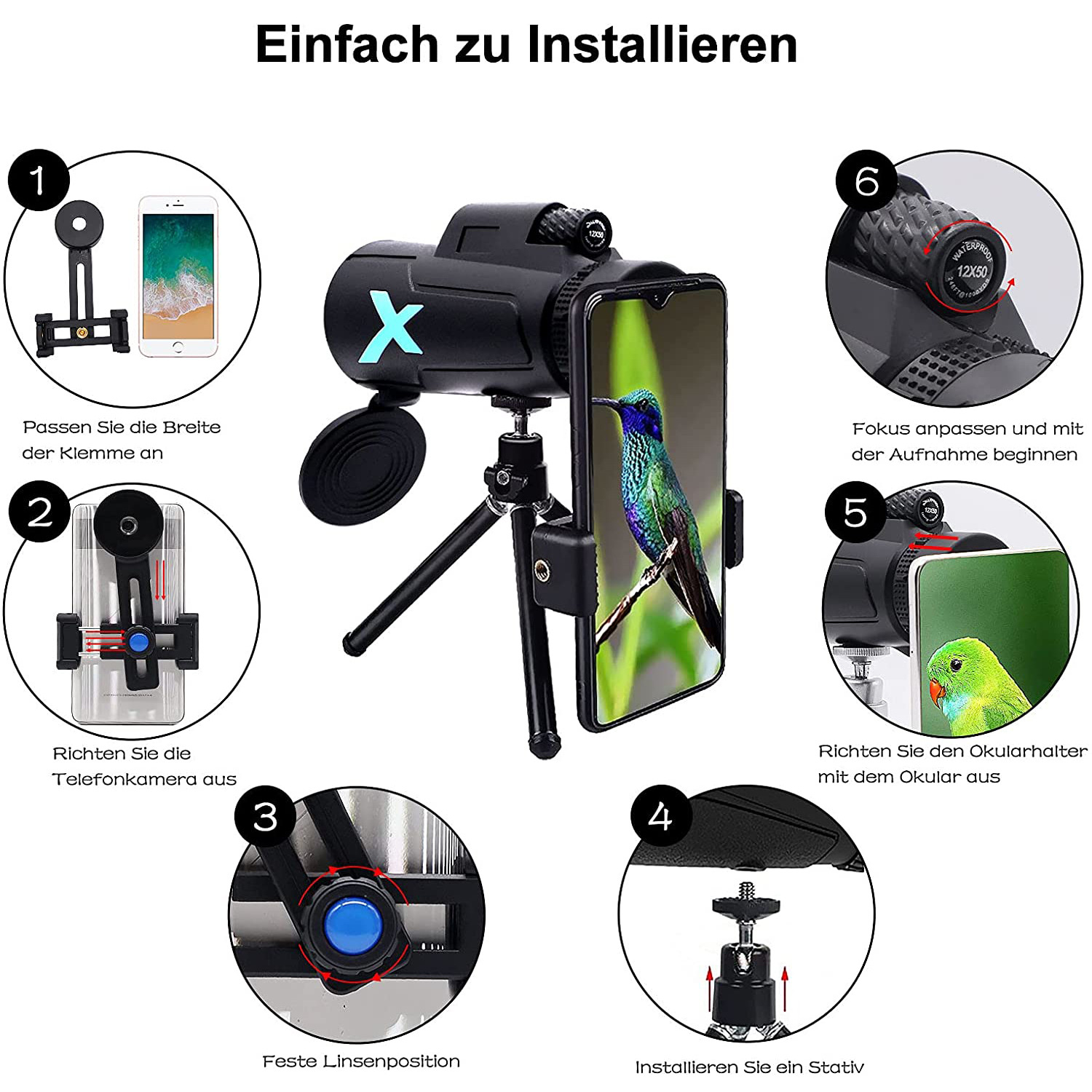 Mini Telescopes 12x50 High Pow - Photography High Angle avis et prix