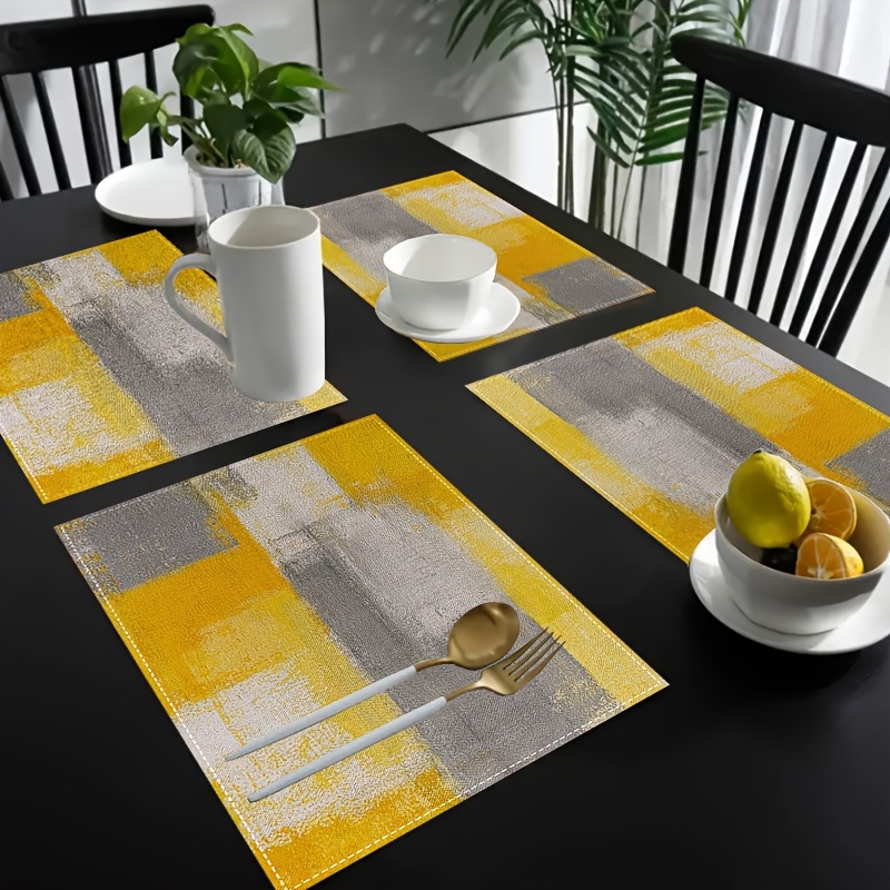 VIKAMA Yellow Gray Abstract Oi - Photography Desk avis et prix
