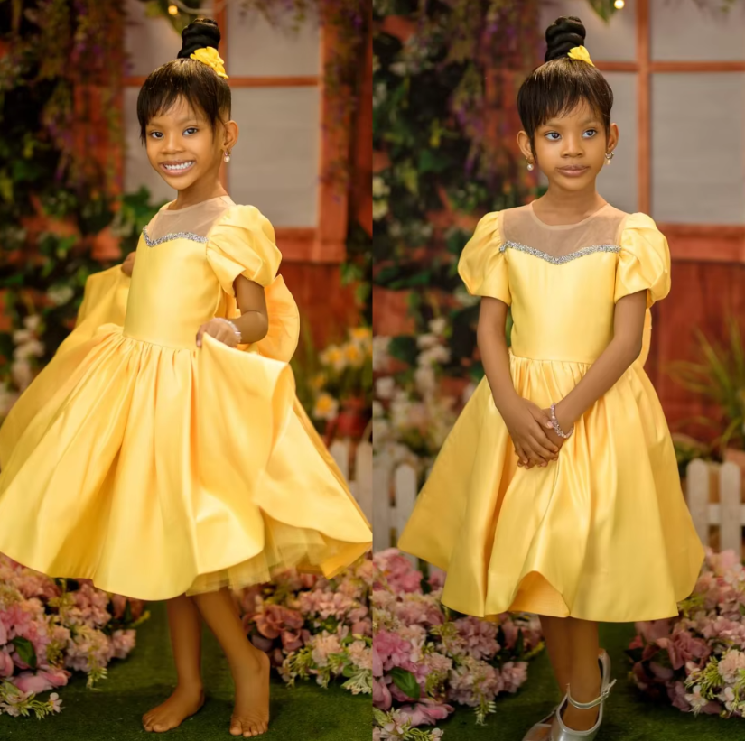 Flower Girl Dress Satin Knee-l - Photography Solo avis et prix