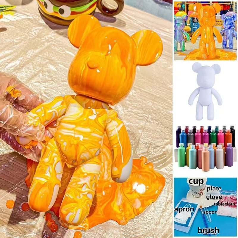 23cm DIY Paint Fluid Bear Figu - Photography Desk avis et prix